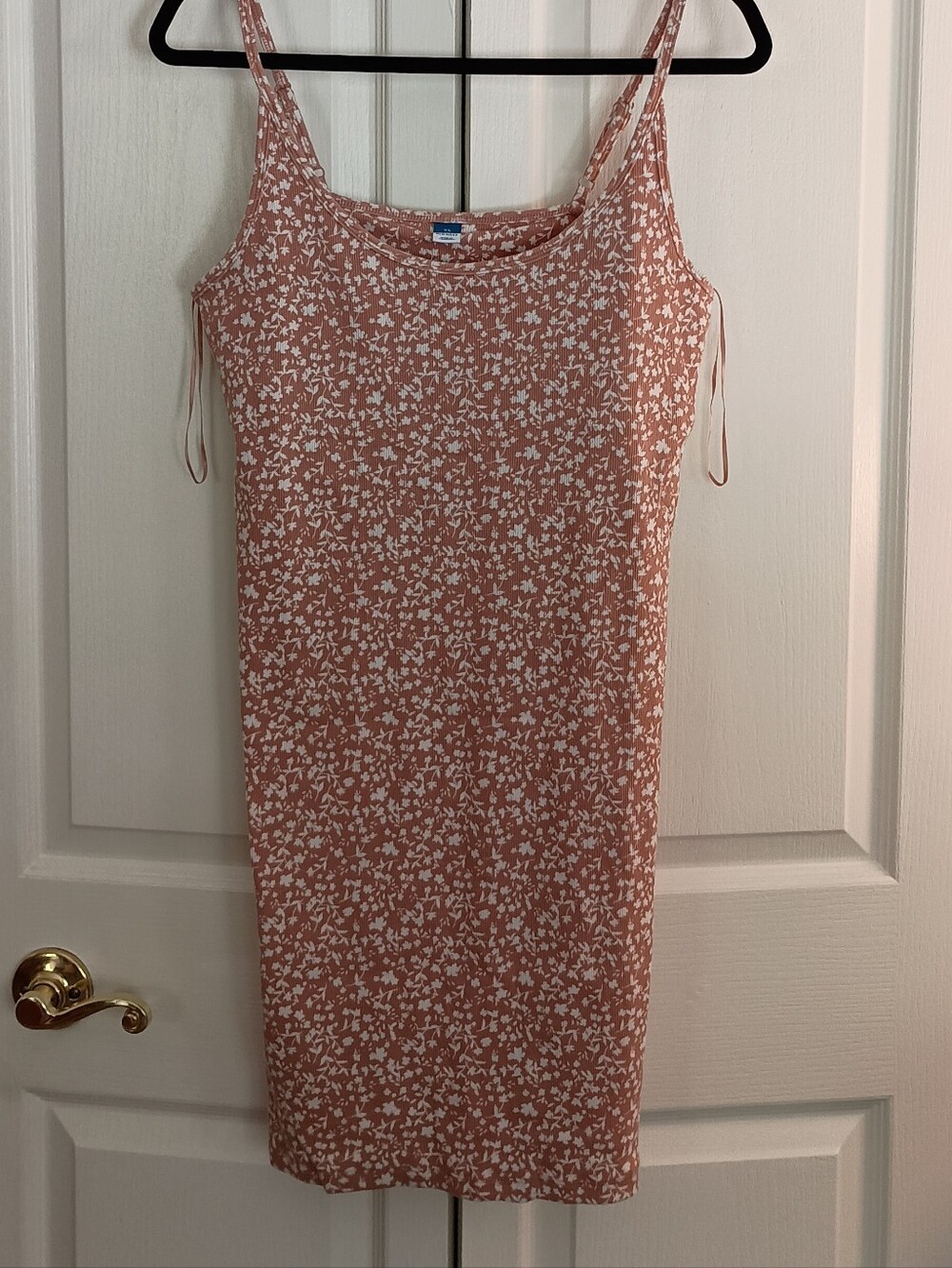 Old Navy Rust Floral Tank Top dress with White Print